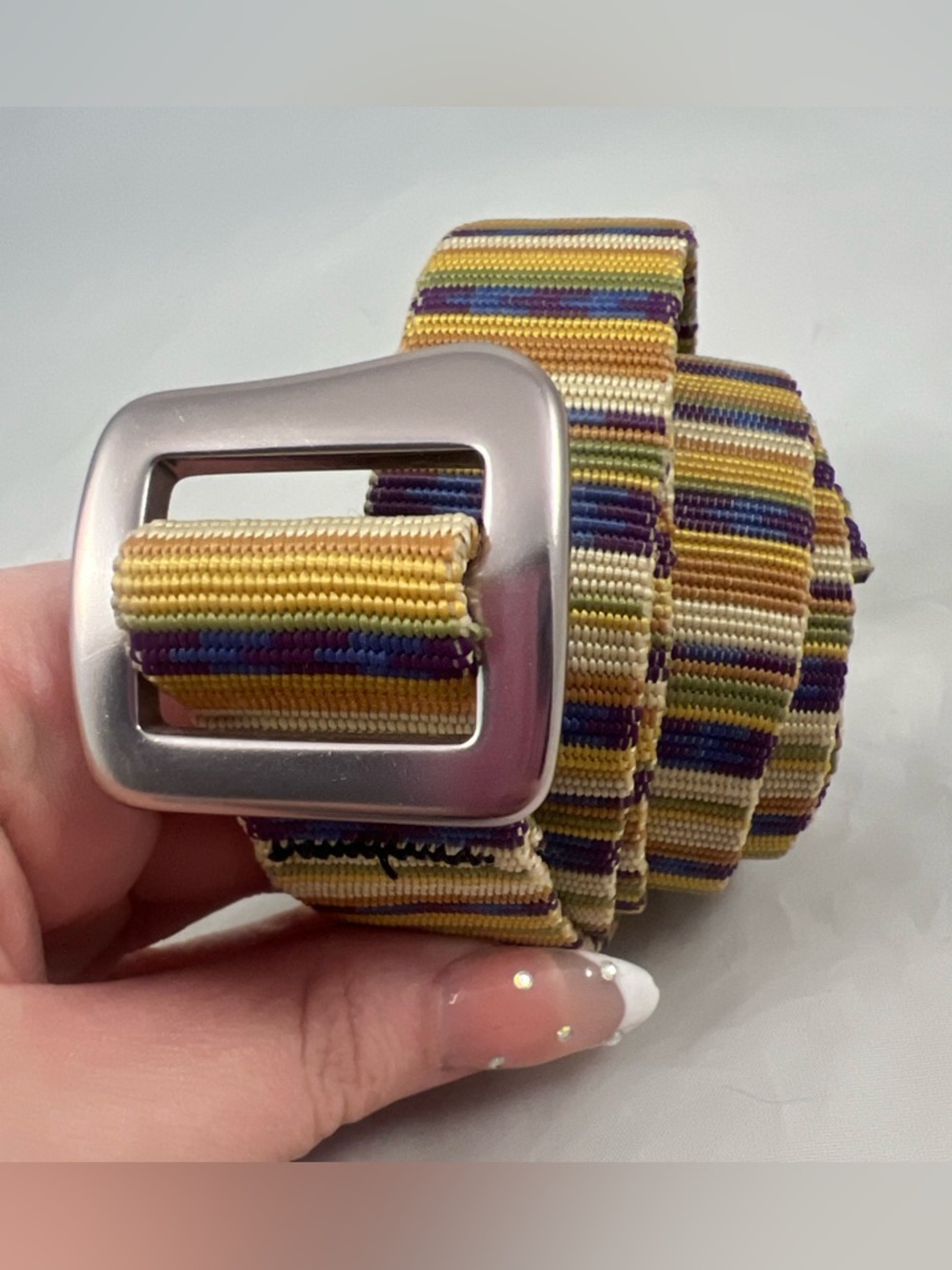 Bison Designs Belt Woven Stripes Made in Colorado USA Size Medium Outdoor Hiking